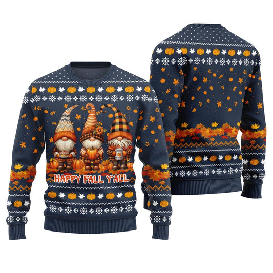 Happy Fall Y'all Gnome Ugly Thanksgiving Sweater