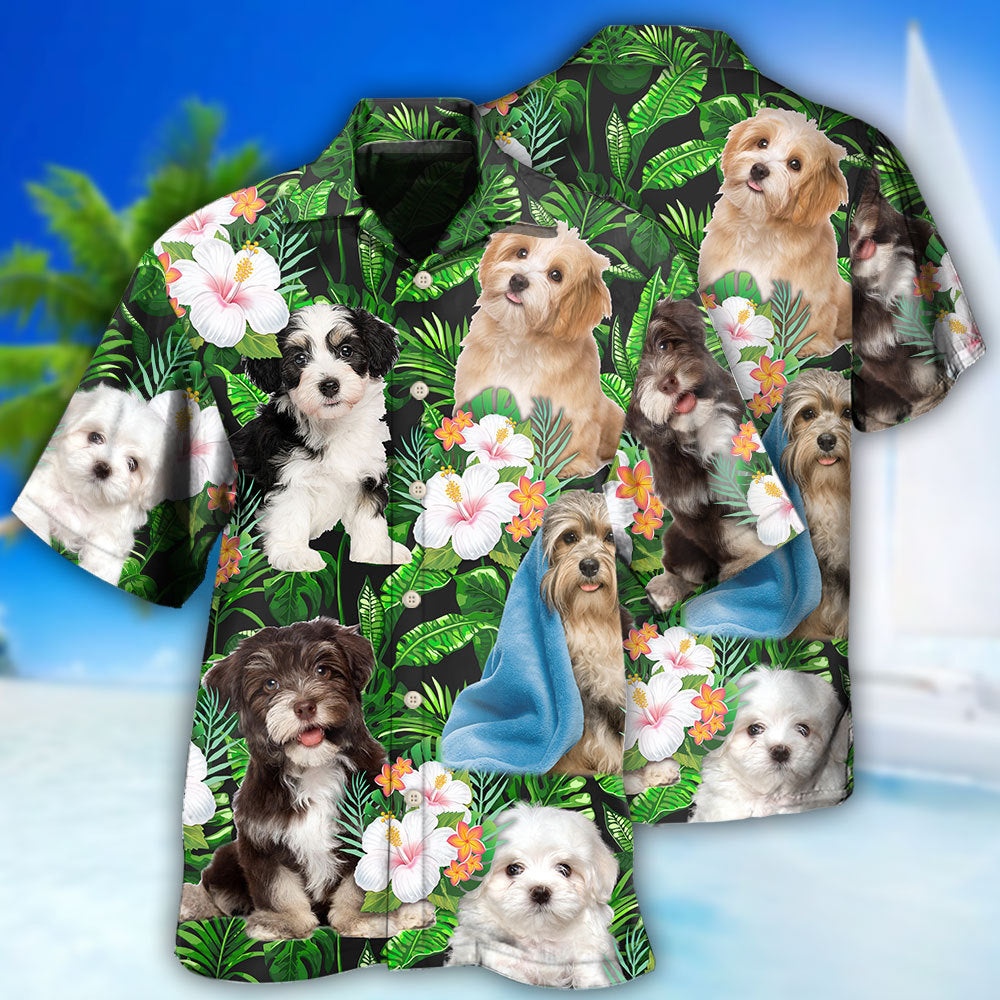 Havanese Dog Tropical Leaf Floral So Cute - Hawaiian Shirt