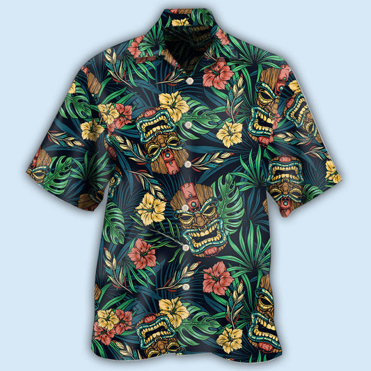 Tiki Hawaii Tropical Leaf Style - Hawaiian Shirt
