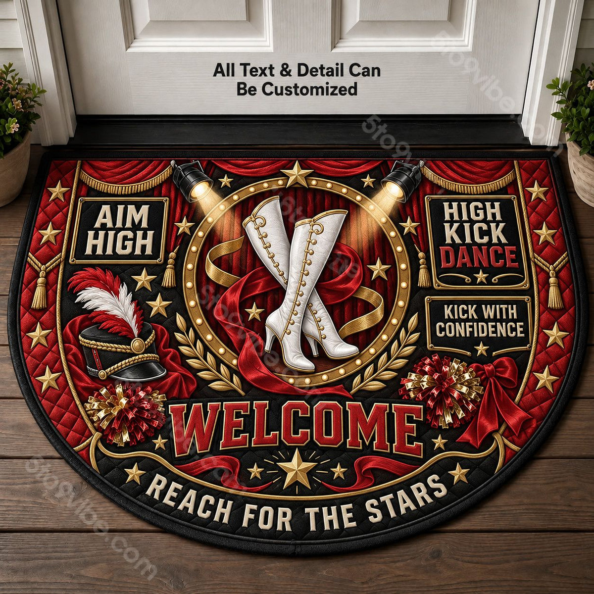 High Kick Dance Personalized Half Round Mat | 5To9Vibe