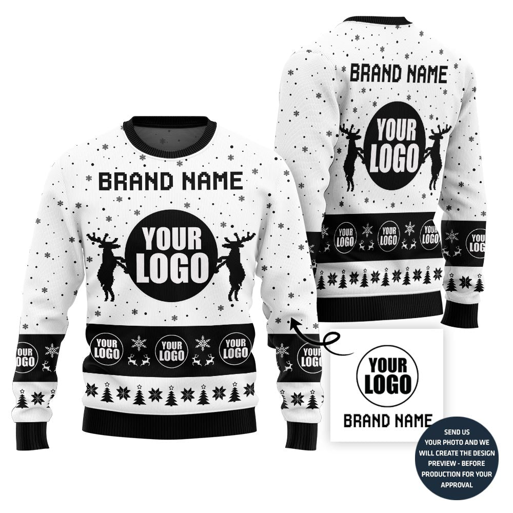 Hilarious Reindeer Custom Ugly Christmas Sweater For Brand