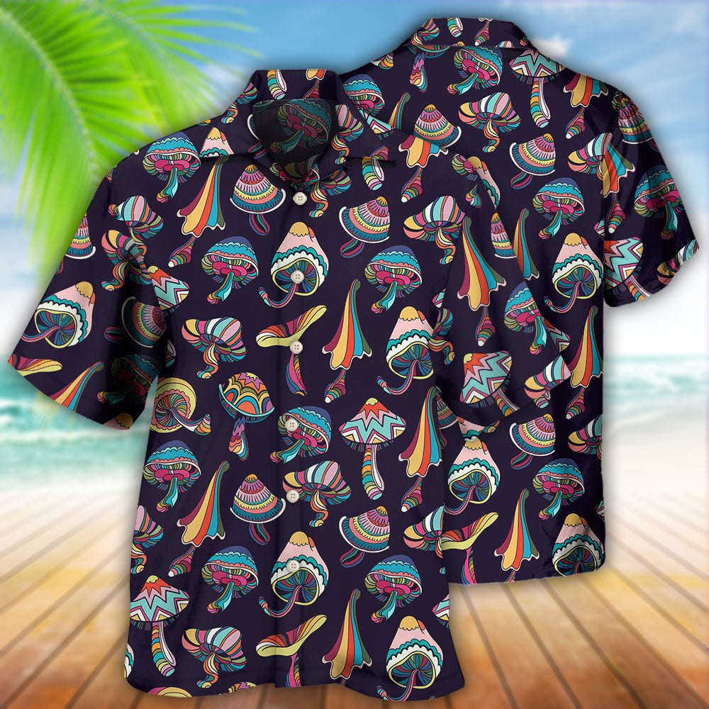 Hippie Mushroom Peace Love Life Style - Hawaiian Shirt