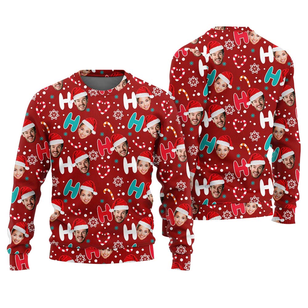 Ho Ho Ho Custom Couple Ugly Sweater