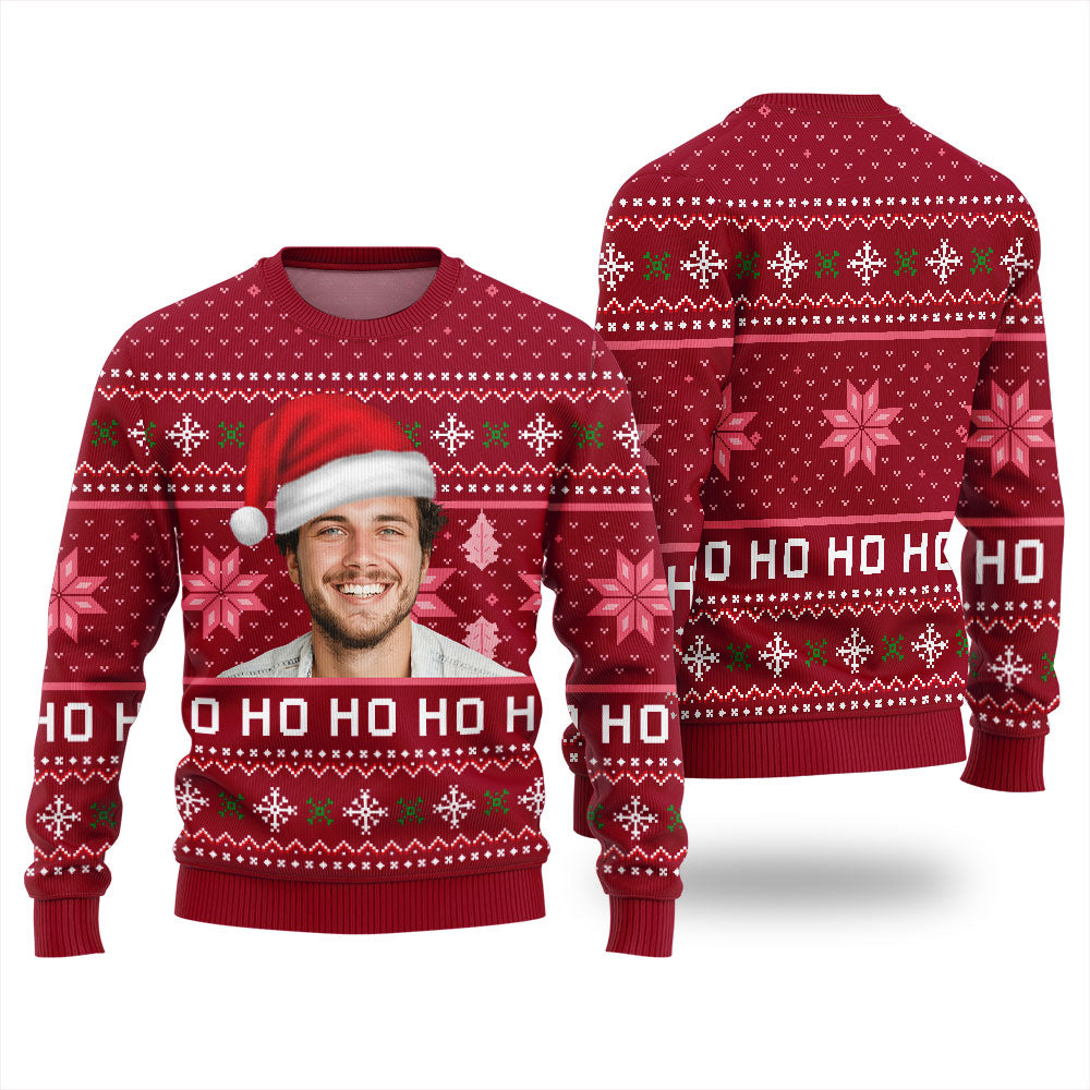 Ho Ho Ho Custom Face Ugly Sweater