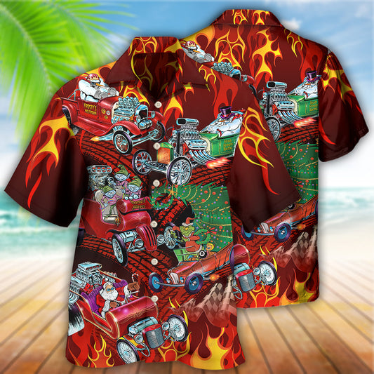 Hot Rod Merry Christmas Red Style - Hawaiian Shirt