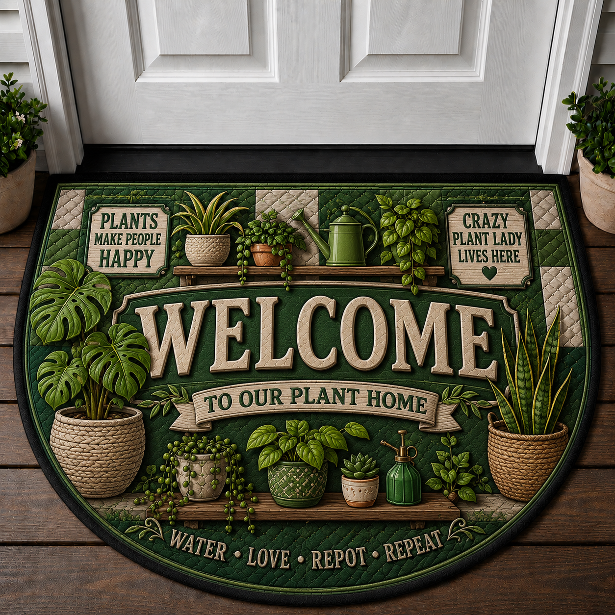 Life Succs Without Plants Doormat - Succulent Botanical Welcome Mat - 5to9vibe