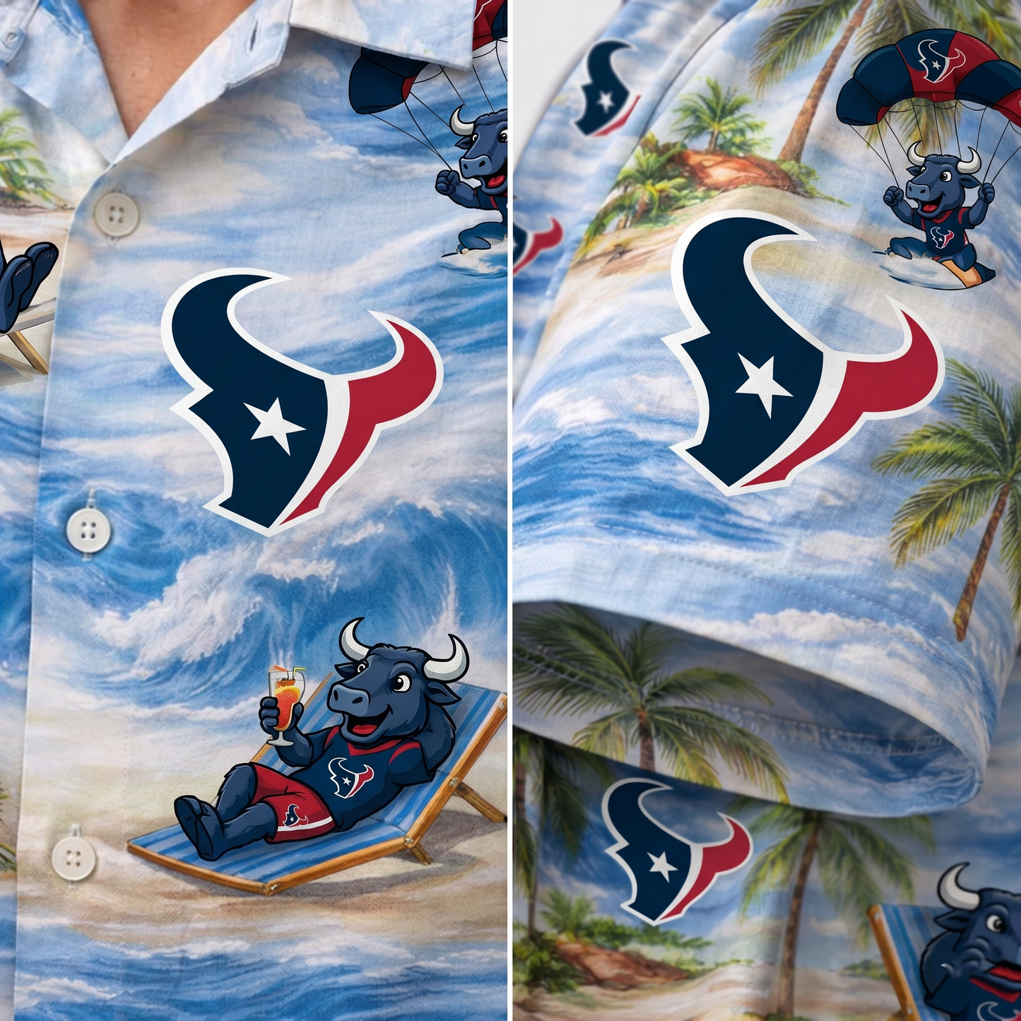 HT Football Mascot Beach Viber Unisex Hawaiian Shirt For Men & Women