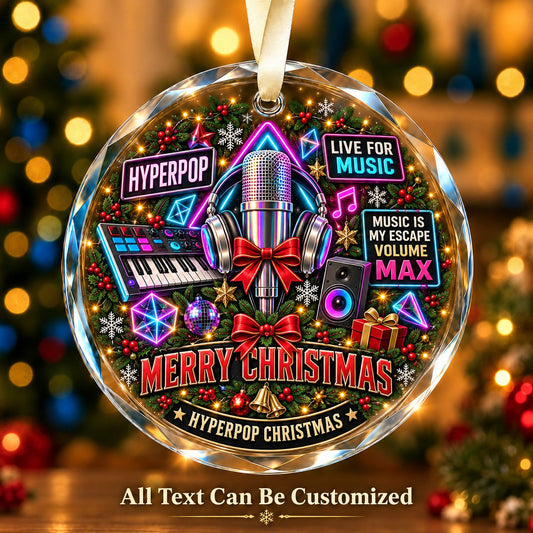 Hyperpop Personalized Glass Ornament | 5To9Vibe