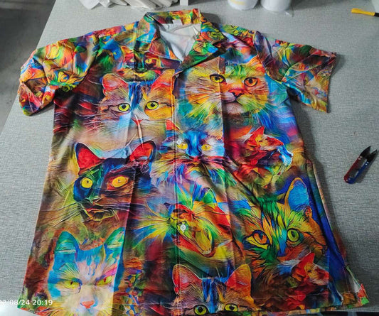 Cat Beautiful Colorful Painting - Hawaiian Shirt