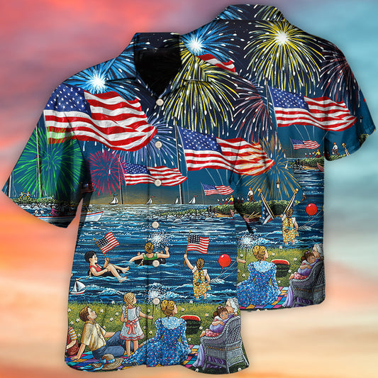 America Independence Day Fun Day - Hawaiian Shirt