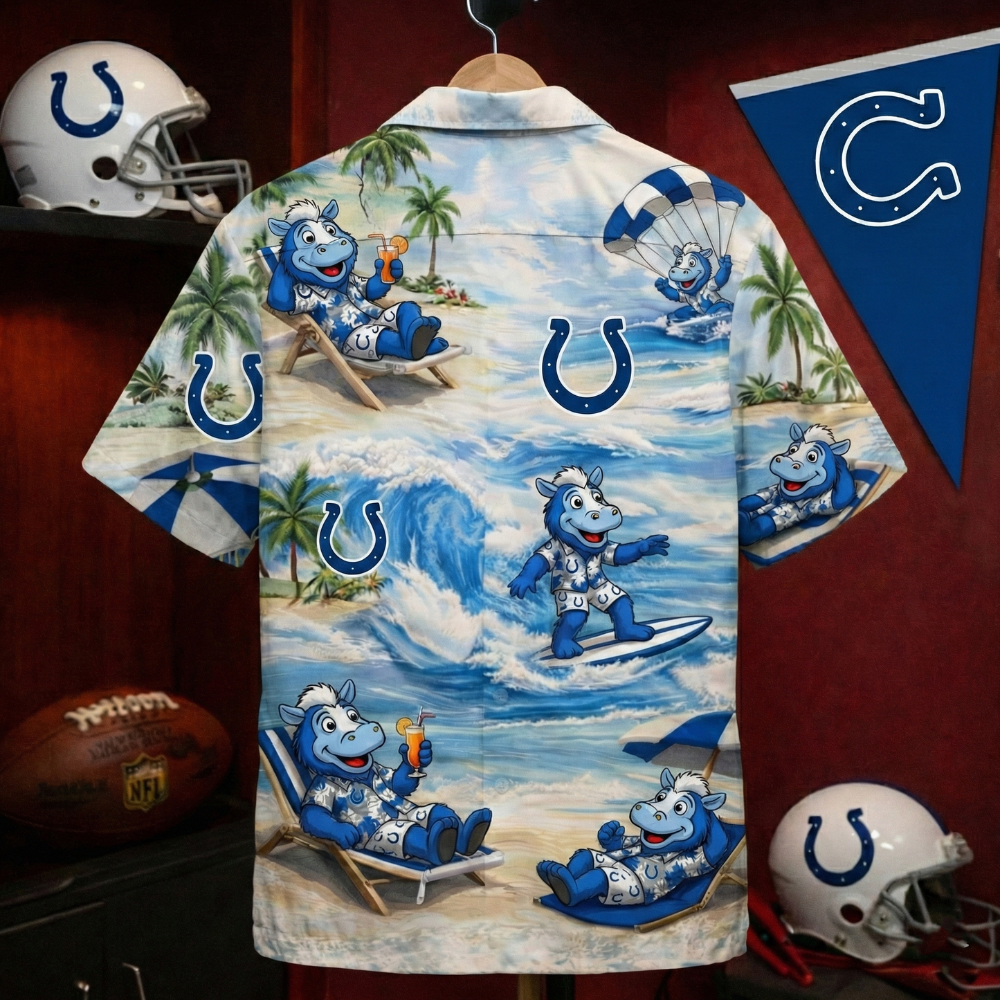Camisa Hawaiana Unisex IC Football Mascot Beach Viber para Hombre y Mujer