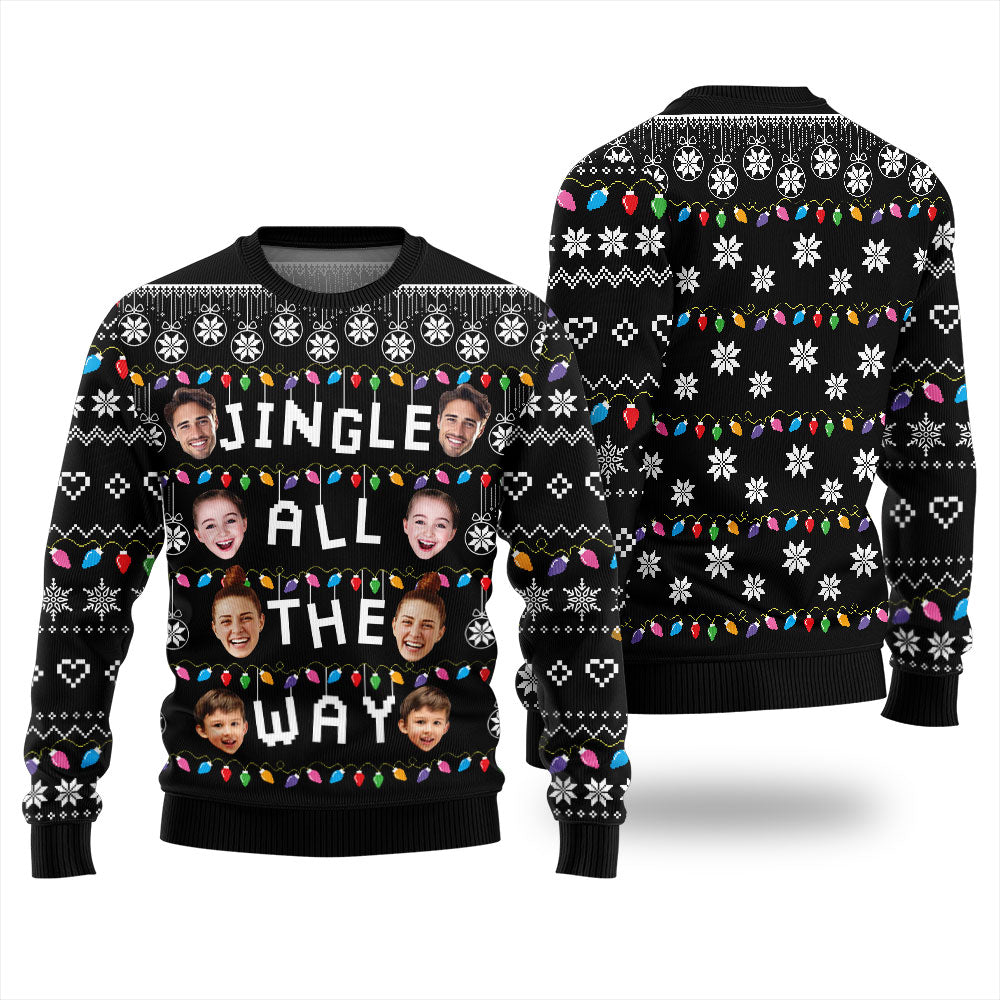 Custom Face Jingle All The Way Christmas Sweater