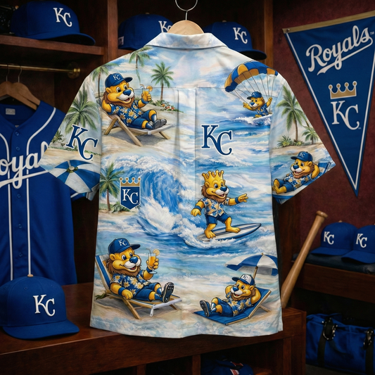 KCR Baseball Mascot Beach Viber Button-Up Unisex Hawaiian Shirt For Men & Women