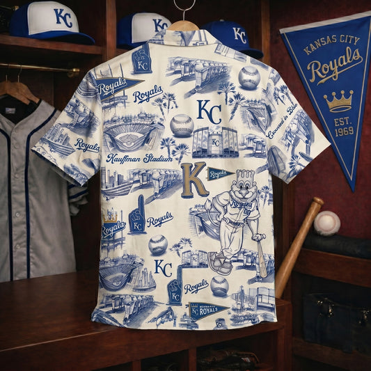 KCR Baseball Stadium Slogan Legacy Edition Vintage Unisex Button-Up Hawaiian Shirt