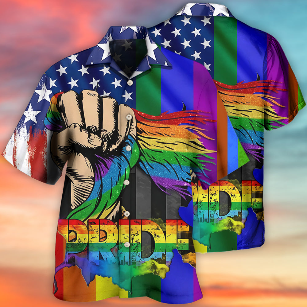 LGBT Hand Love Is Love - Hawaiian Shirt