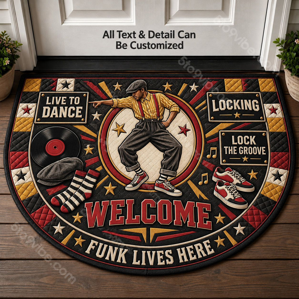 Locking Personalized Half Round Mat | 5To9Vibe