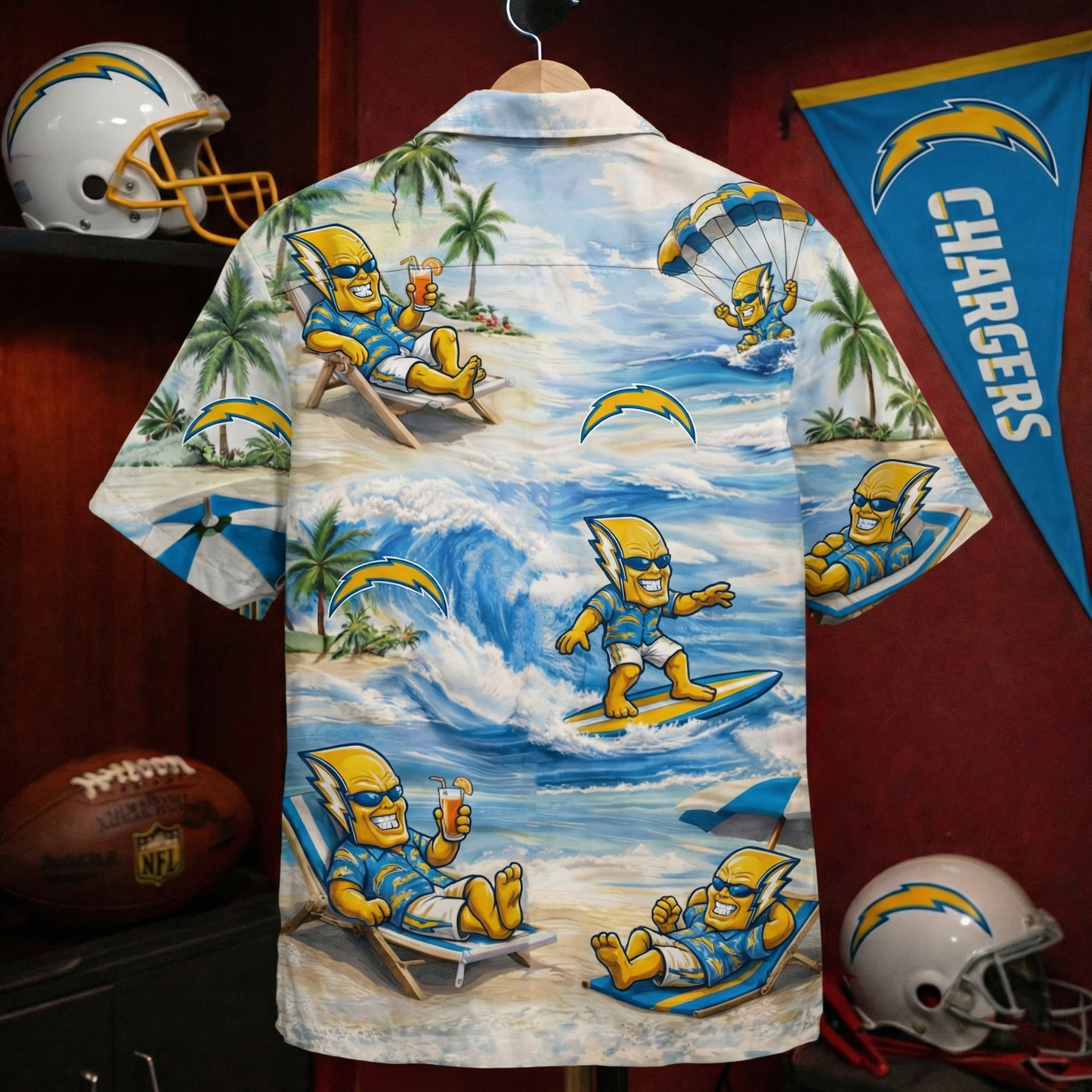 Camisa hawaiana unisex LAC Football Mascot Beach Viber para hombres y mujeres