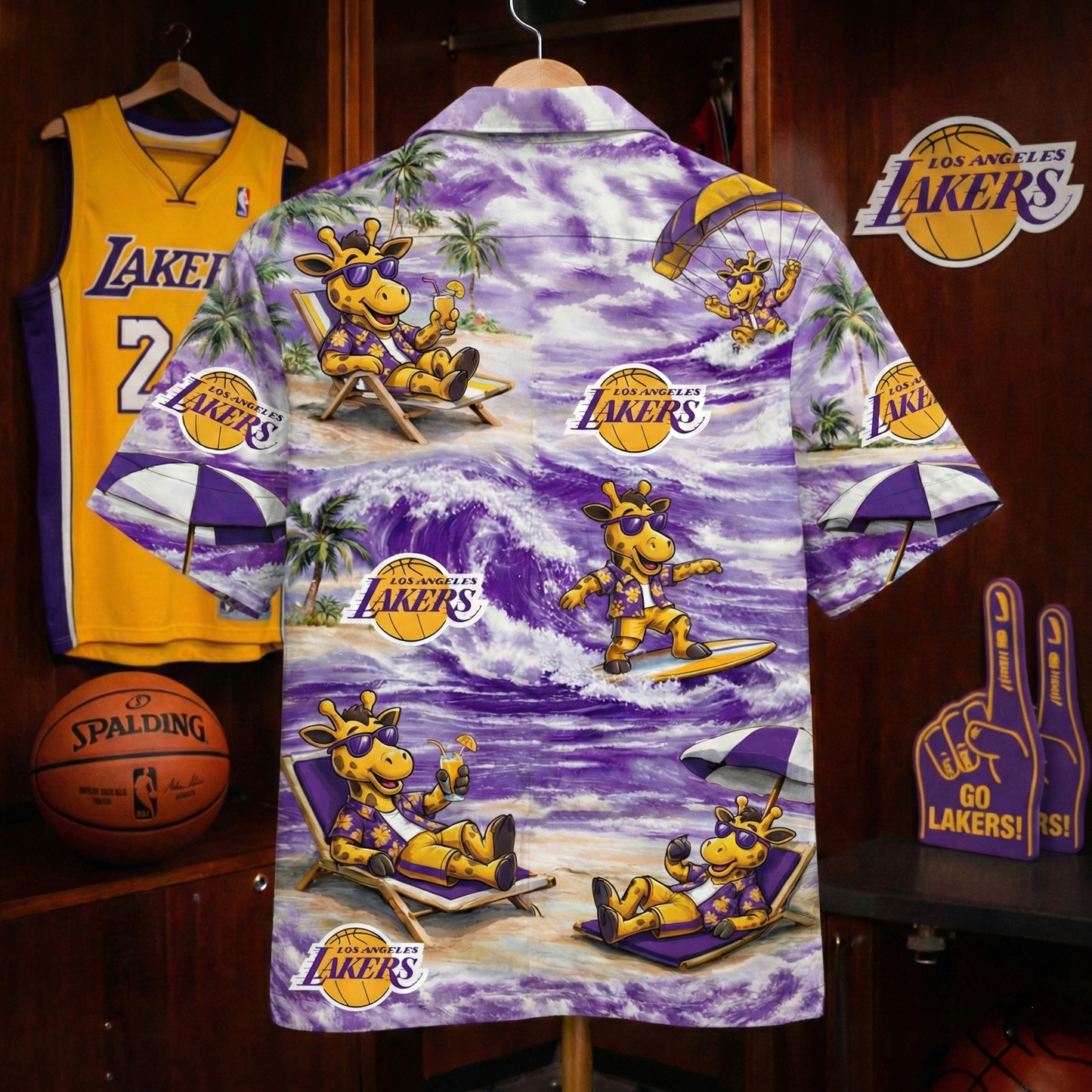 LAL Basketball Mascot Beach Viber Unisex Hawaiian Shirt For Men & Women