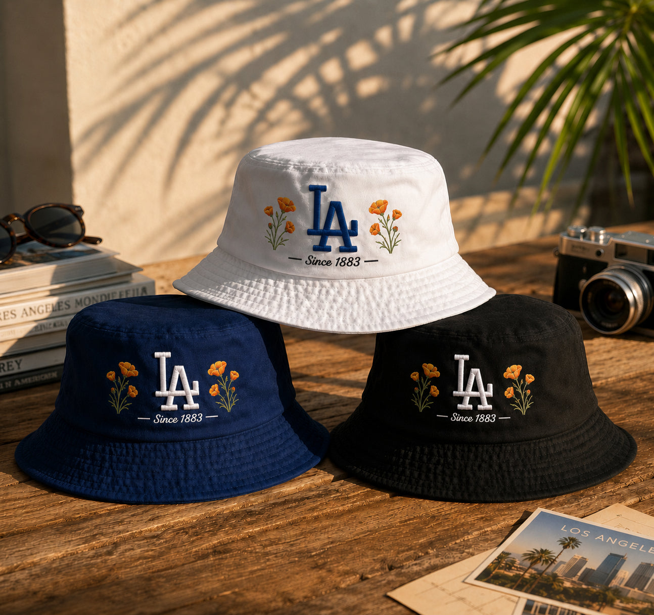 All Teams Embroidery Bucket Hat Baseball Embroidery Bucket Hat With Logo and Flower Custom- 5to9vibe