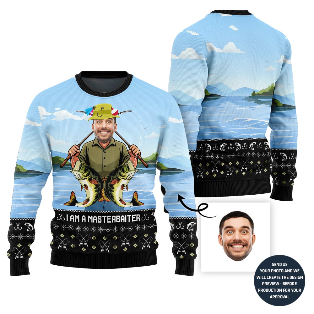 Master Baiter Custom Fishing Ugly Christmas Sweater For Men