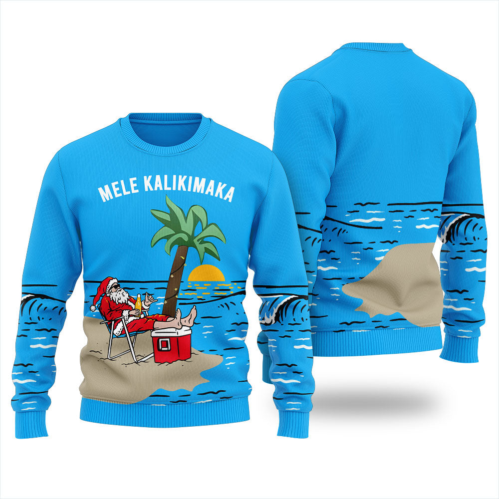 Mele Kalikimaka Hawaiian Ugly Christmas Sweater