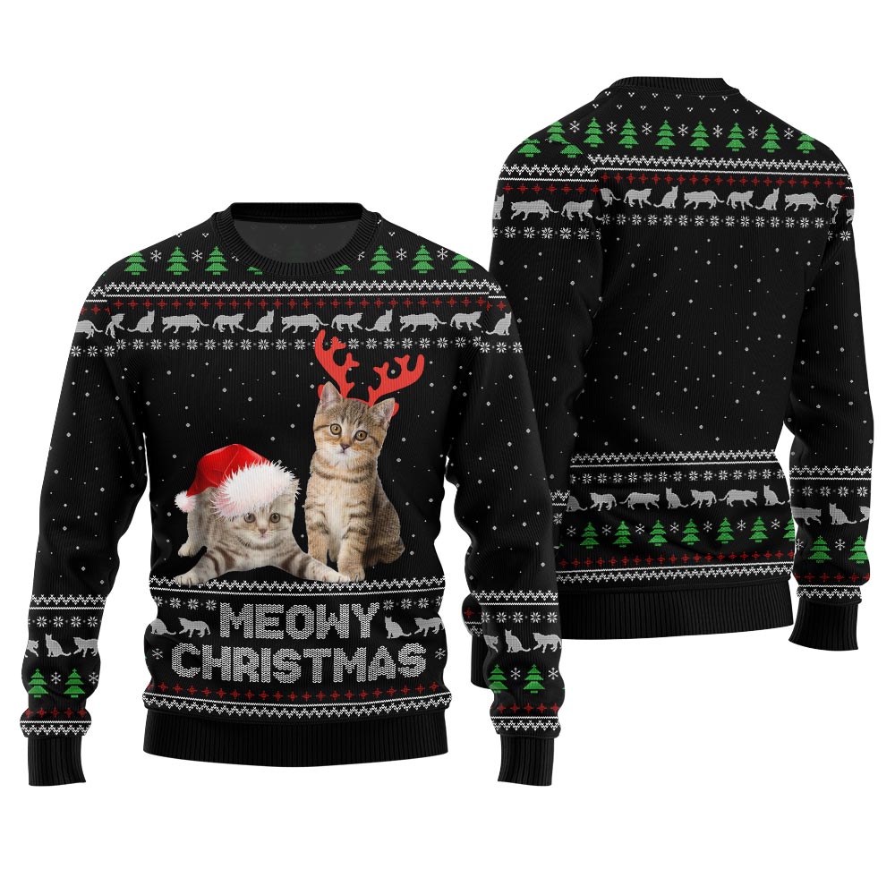 Meowy Christmas Custom Pet Ugly Sweater