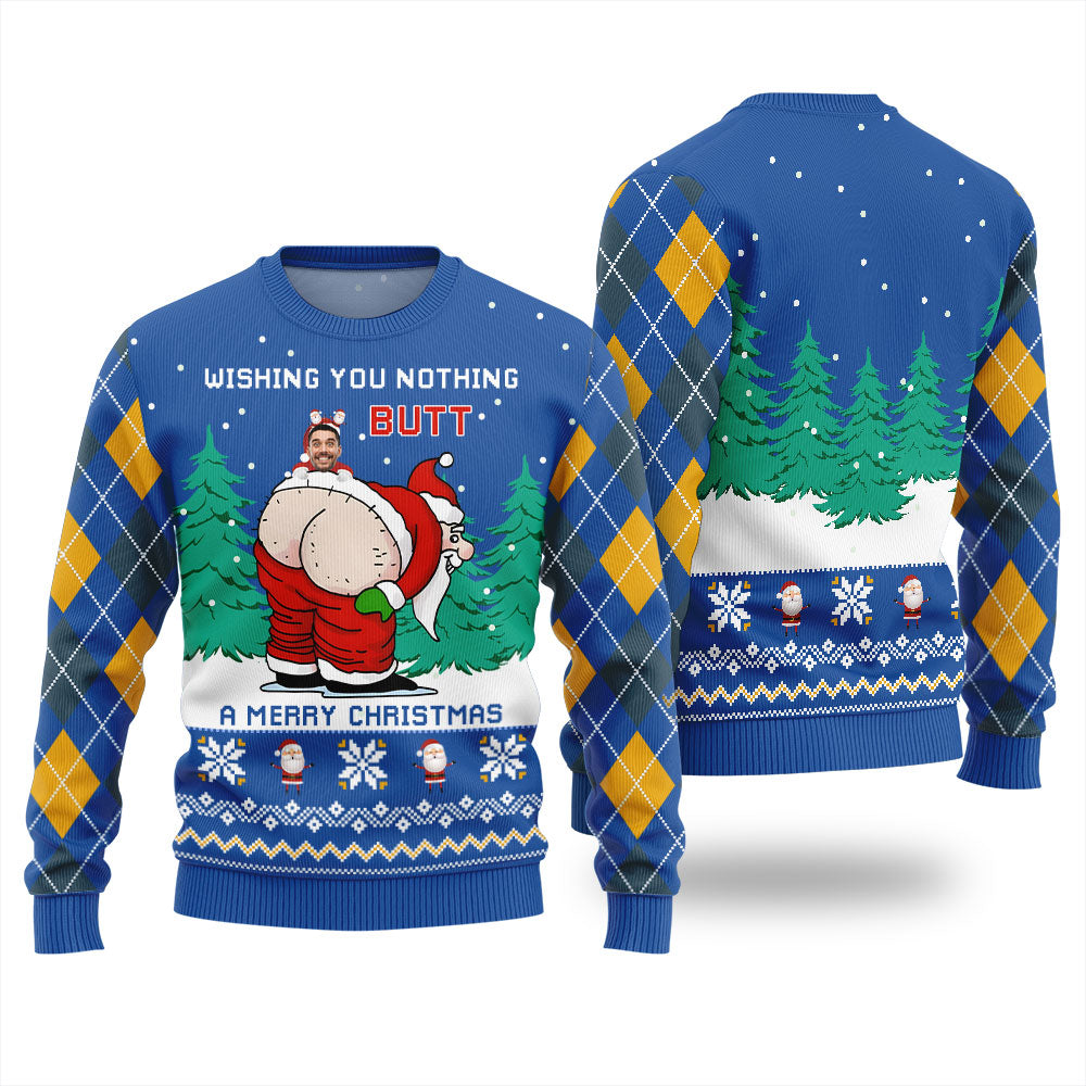 Custom Face Merry Christmas Naughty Santa Ugly Christmas Sweater
