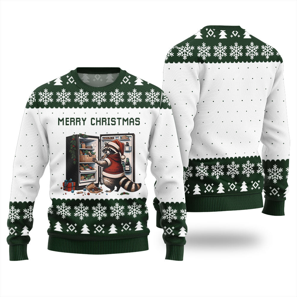 Merry Christmas Raccoon Ugly Xmas Sweater