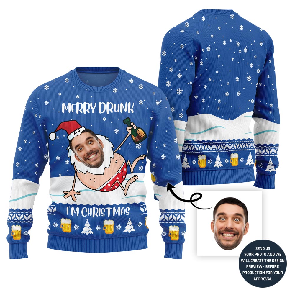 Merry Drunk Ugly Christmas Sweater For Men