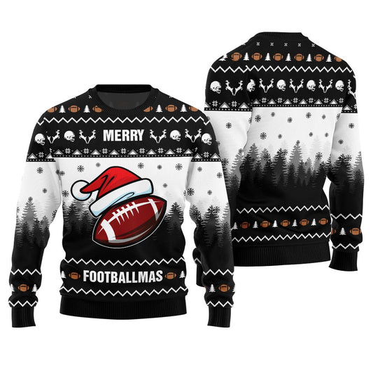 Merry Footballmas Funny Ugly Xmas Sweater For Women