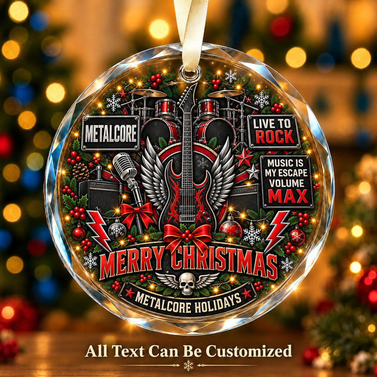 Metalcore Personalized Glass Ornament | 5To9Vibe