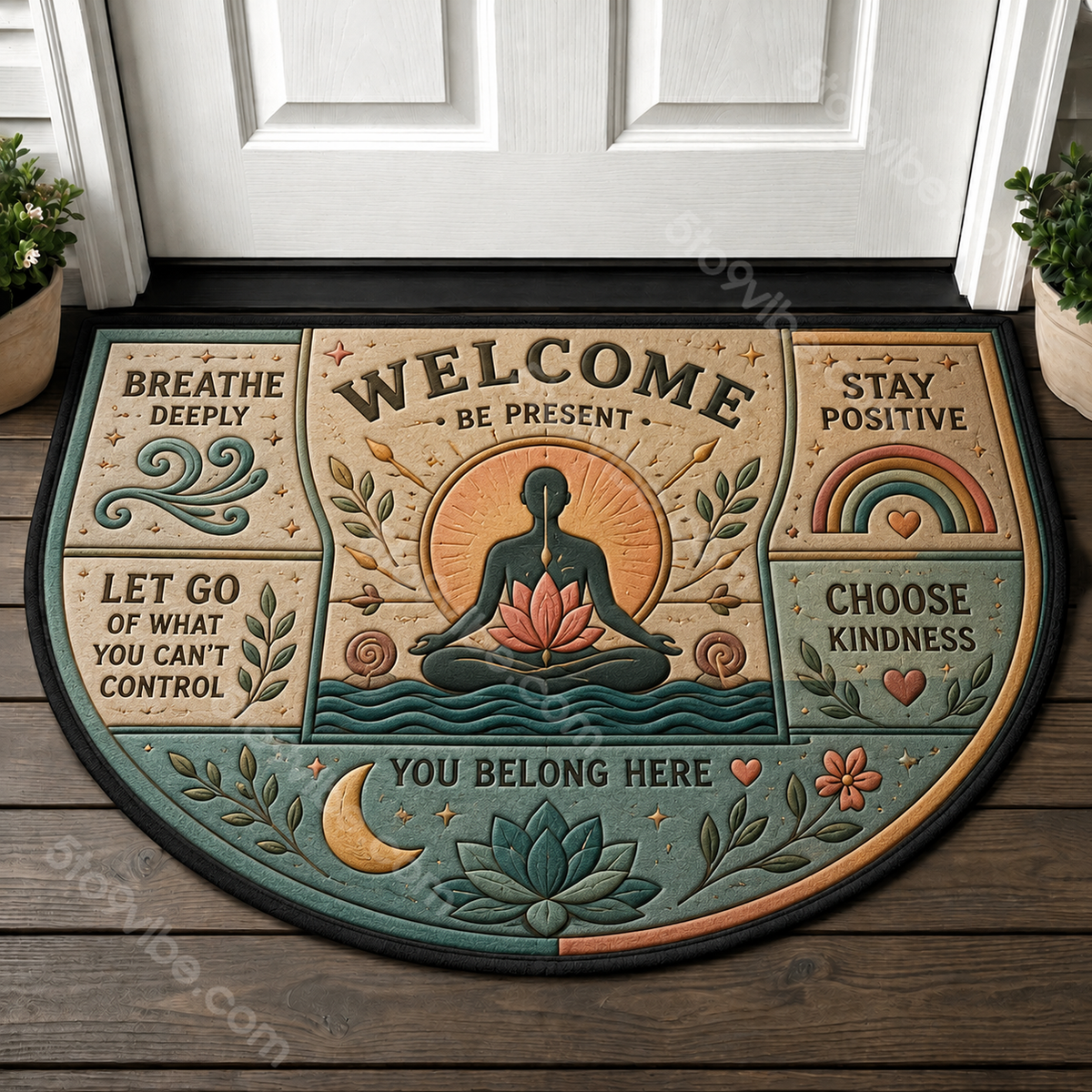 Welcome Less Is More Minimalist Doormat - Clean Simple Aesthetic Welcome Mat - 5to9vibe