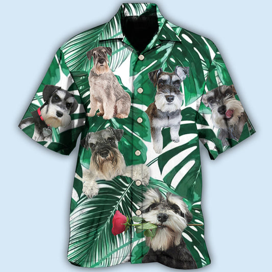 Schnauzer Miniature Tropical Leaf - Hawaiian Shirt