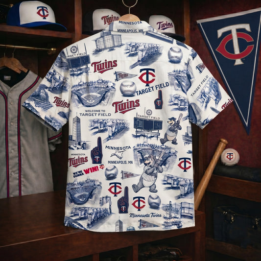 MT Baseball Stadium Slogan Legacy Edition Vintage Unisex Button-Up Hawaiian Shirt
