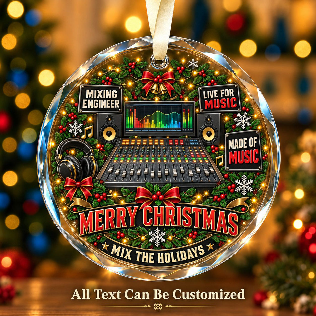 Mixing Engineer Personalized Glass Ornament | 5To9Vibe