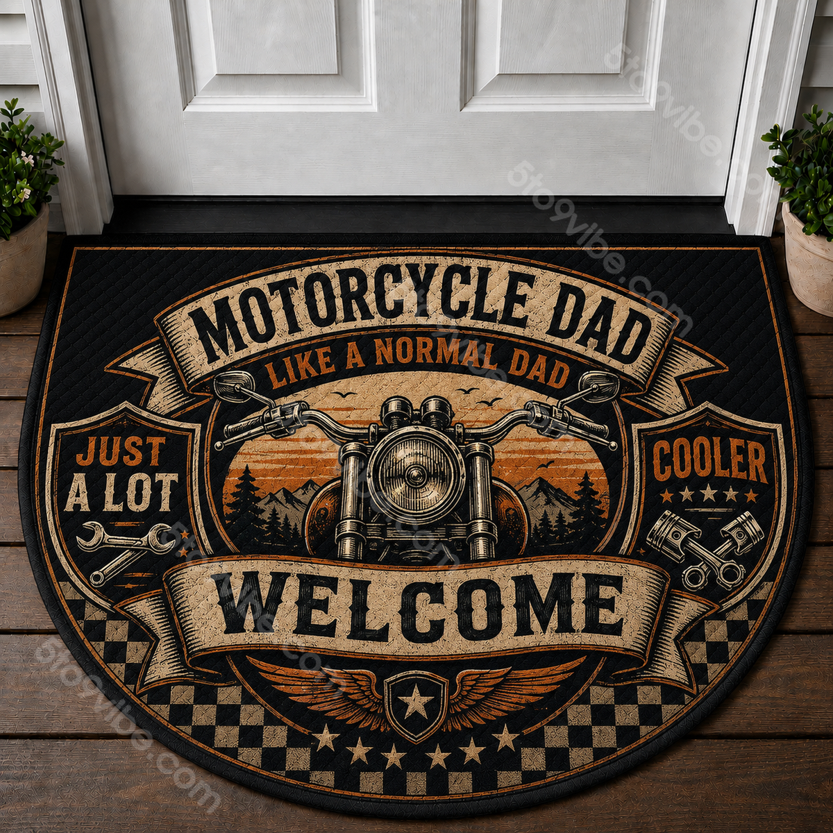 Biker Couple Welcome Mat - Ride Together Biker Lifestyle Doormat - 5to9vibe