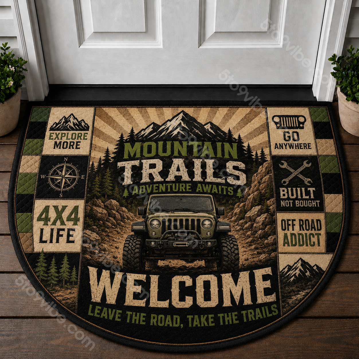 Bronco Welcome Mat - Built Wild Off-Road Adventure Doormat - 5to9vibe