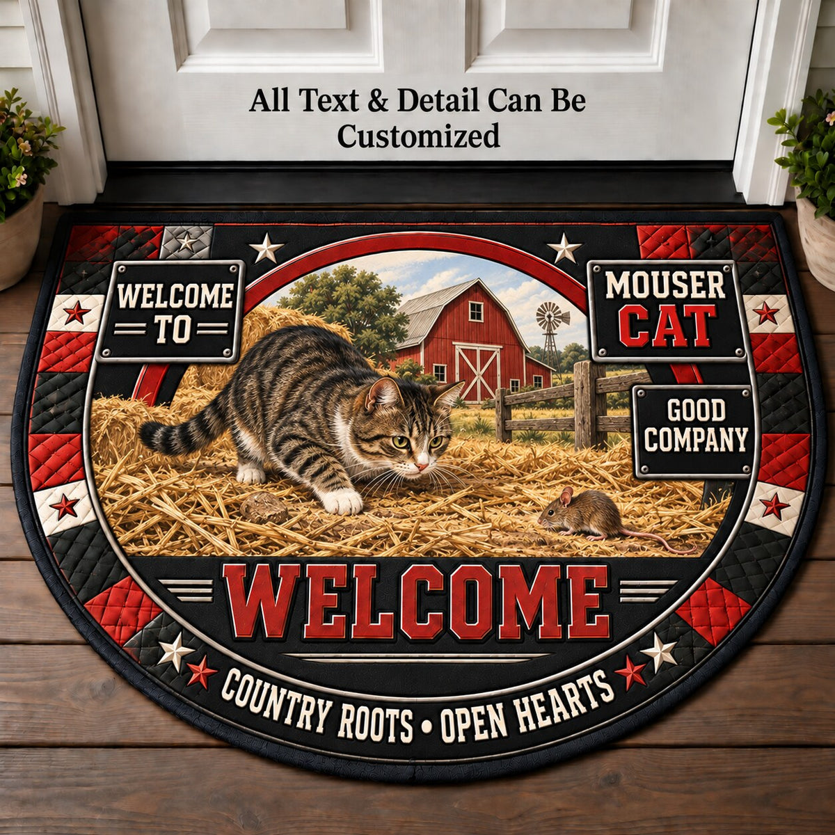 Mouser Cat Personalized Half Round Mat | 5To9Vibe
