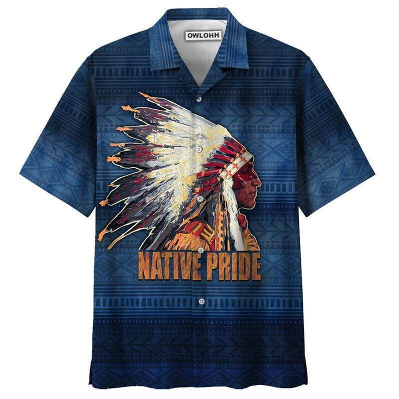 Hawaiian Shirt / Adults / S Native Pride Style Love Peace Blue - Hawaiian Shirt