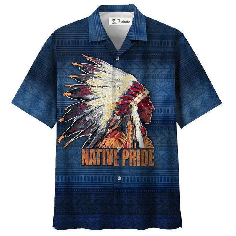 Hawaiian Shirt / Adults / S Native Pride Style Love Peace Blue - Hawaiian Shirt
