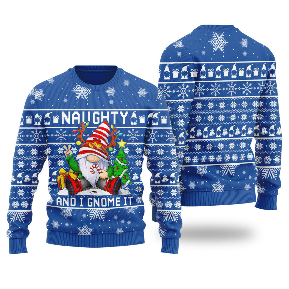 Naughty And I Gnome It Christmas Sweater Men