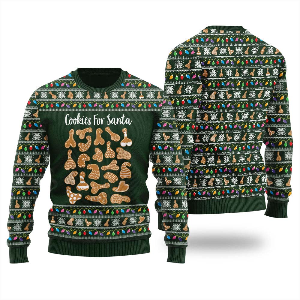 Naughty Christmas Cookies Ugly Sweater For Men