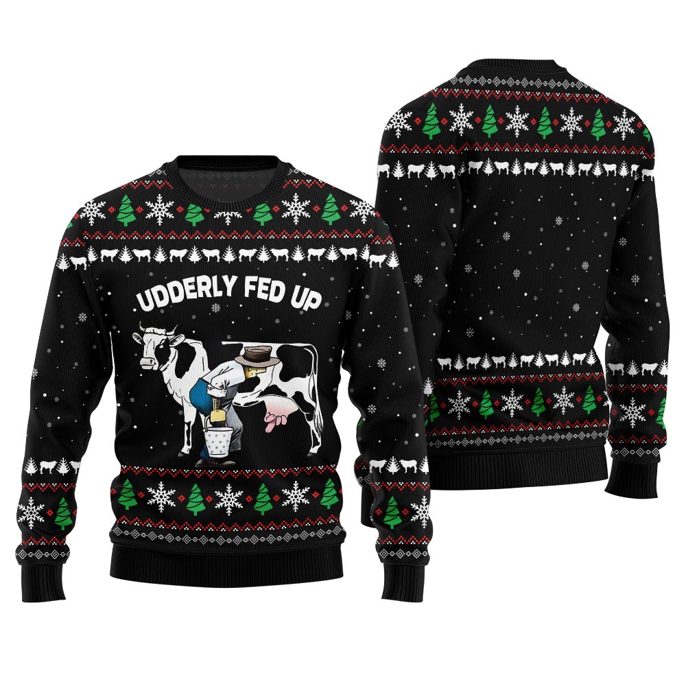 Naughty Cow Farm Tease Ugly Christmas Sweater