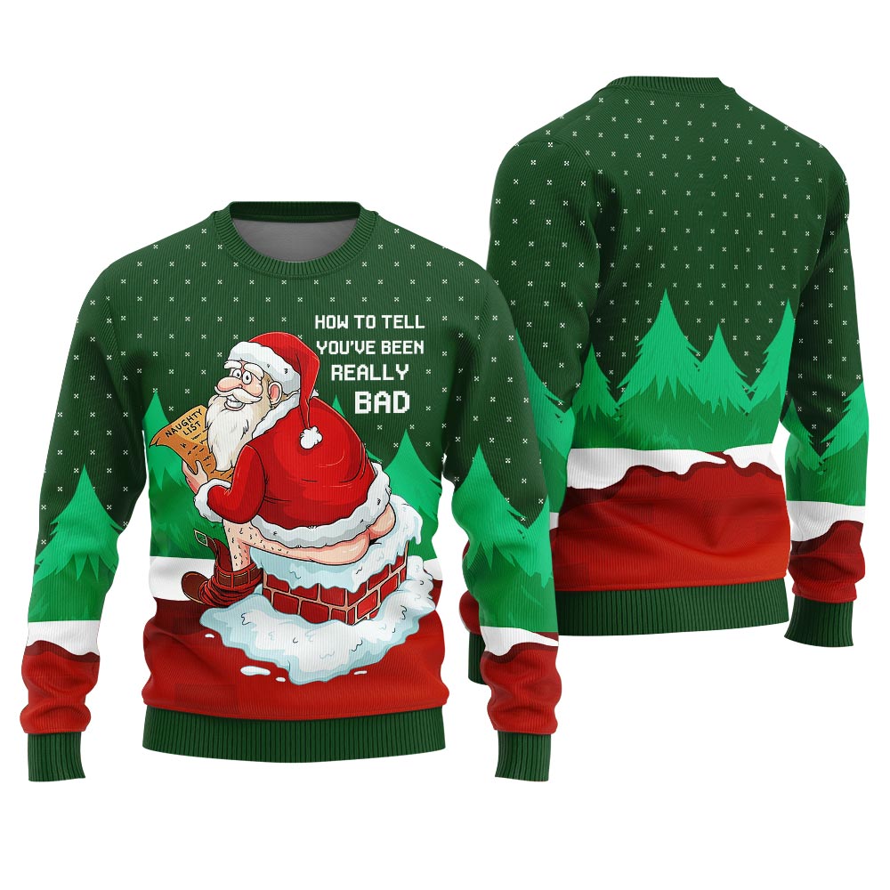 Naughty Santa Christmas Sweater Adults