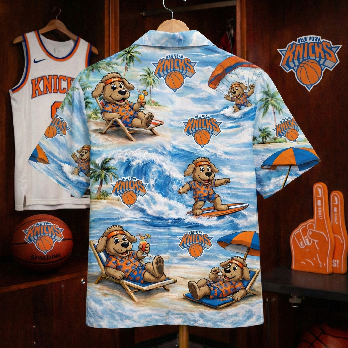 NYK Basketball Mascot Beach Viber Unisex Hawaiian Shirt For Men & Women