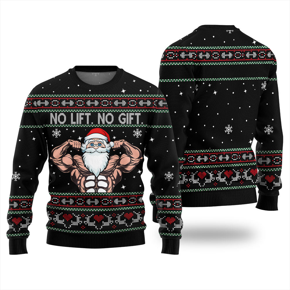 No Lift No Gift Gym Ugly Christmas Sweater