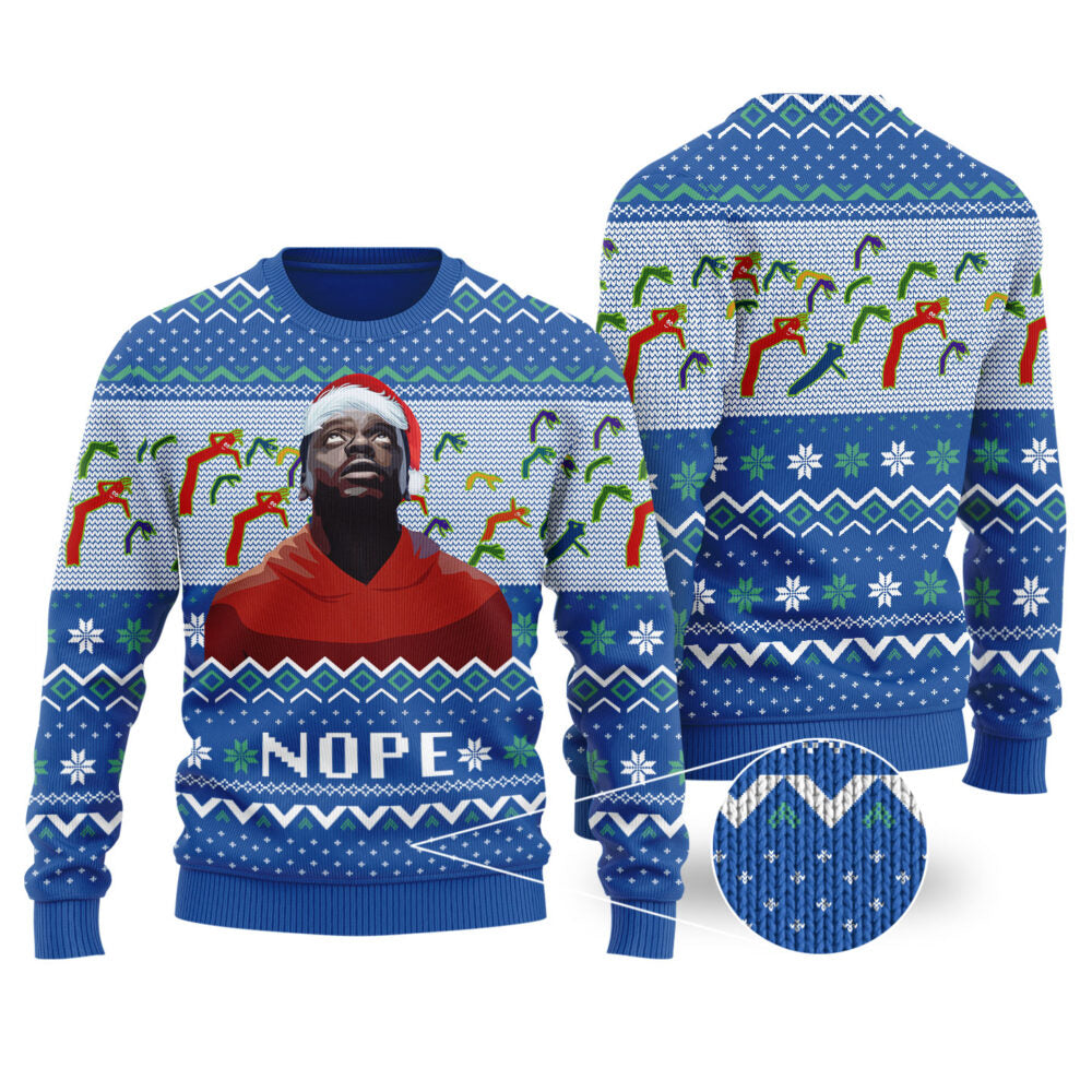 Nope Ugly Christmas Sweater Royal