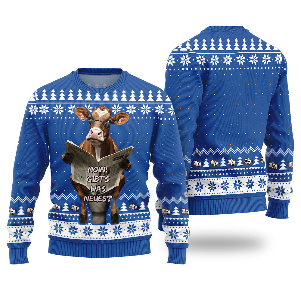 Not In The Mood Cow Xmas Sweater Royal