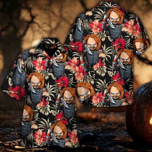 Halloween Chucky Scary Tropical Style - Unisex Hawaiian Shirt For Men and Women