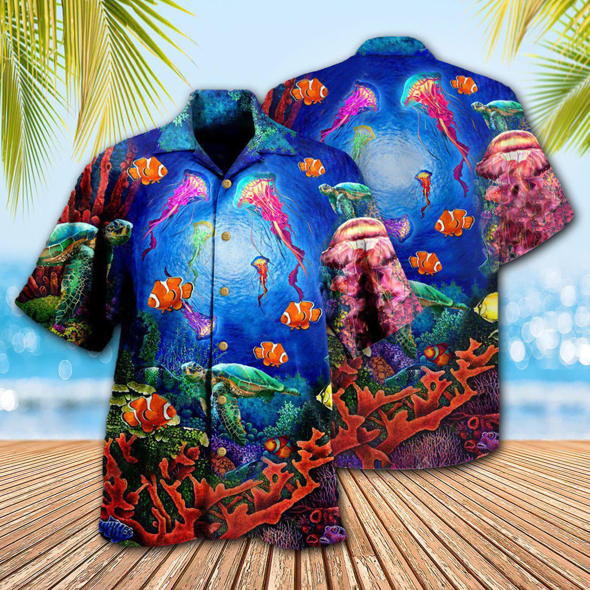 Ocean Wonderful Under Water World Blue Ocean - Hawaiian Shirt